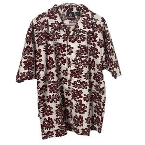 Burnside Mens Shirt Floral Hawaiian Button Down Short Sleeve Size Large